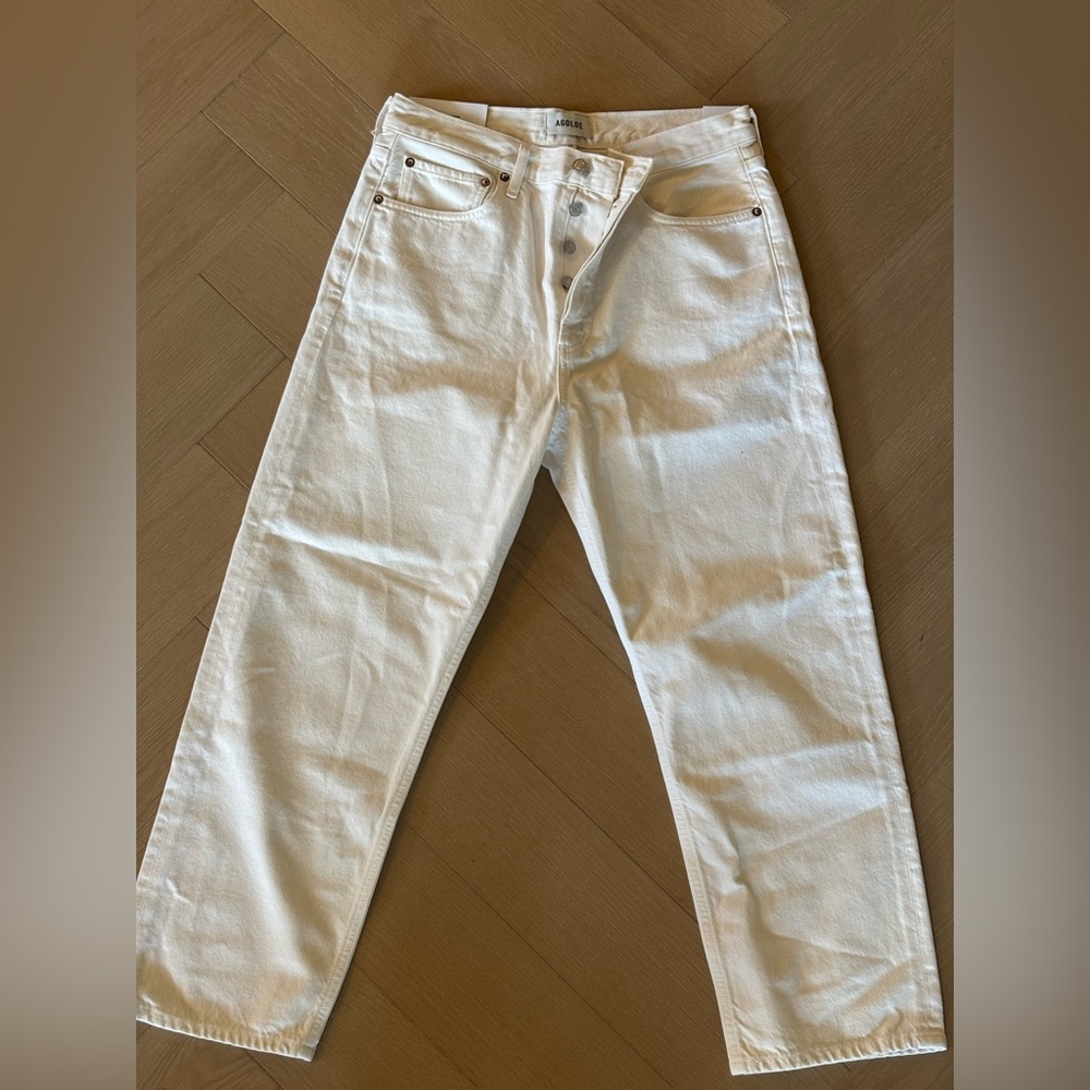 Agolde Women’s 90’s Crop Cream Jeans